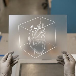 Anatomical Heart Outline DTF transfer, ready to press