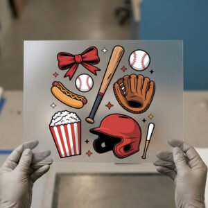 Baseball Game Day, Snacks and Gear DTF transfer, ready to press