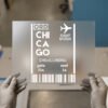 Chicago Boarding Pass — for dark garments