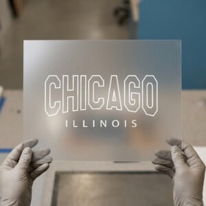 Chicago, Illinois Collegiate Outline DTF transfer, ready to press