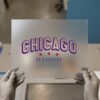 Chicago, Illinois Varsity Arch with Stars DTF transfer, ready to press