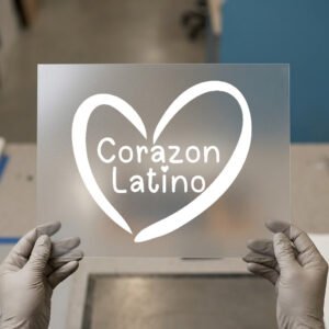 Corazon Latino Heart DTF transfer, ready to press