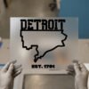 Detroit Est. 1701 Map DTF transfer, ready to press