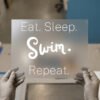 Eat. Sleep. Swim. Repeat. — for dark garments