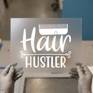 Hair Hustler, Comb DTF transfer, ready to press