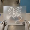 Heart of Yarn with Crochet Hook — for dark garments