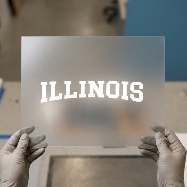 Illinois Arched Text — for dark garments