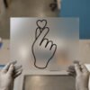 Korean Finger Heart — for light garments