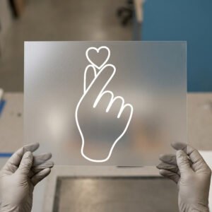 Korean Finger Heart DTF transfer, ready to press
