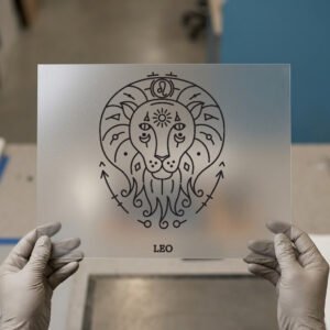 Leo Zodiac Line Art — ready-to-press DTF transfer by Loop DTF Leo Zodiac Line Art DTF transfer, ready to press