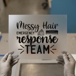Messy Hair Emergency Response Team — ready-to-press DTF transfer by Loop DTF Messy Hair Emergency Response Team DTF transfer, ready to press