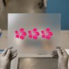 Pink Hibiscus, Three Blooms DTF transfer, ready to press