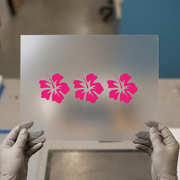 Pink Hibiscus, Three Blooms DTF transfer, ready to press