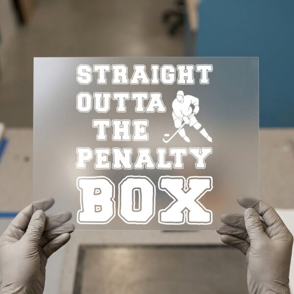 Straight Outta the Penalty Box — for dark garments