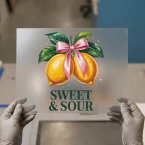Sweet and Sour Lemons DTF transfer, ready to press