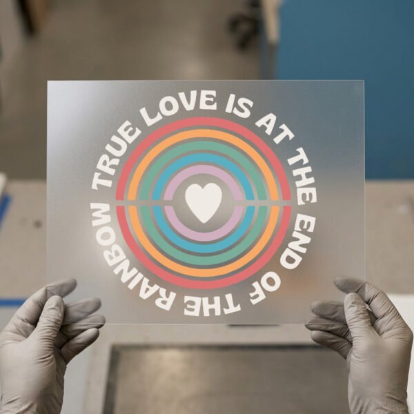 True Love Rainbow Heart — for dark garments
