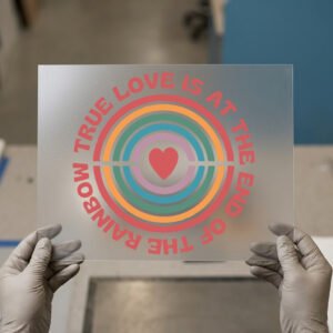 True Love Rainbow Heart — ready-to-press DTF transfer by Loop DTF True Love Rainbow Heart DTF transfer, ready to press
